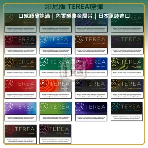 TEREA 煙彈 亞洲印尼版｜IQOS ILUMA 專用 每條10包 22種口味，印尼版TEREA 煙彈，口味：琥珀/葡萄/青檸，產品主圖